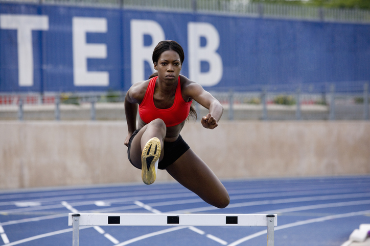 Student athlete competing